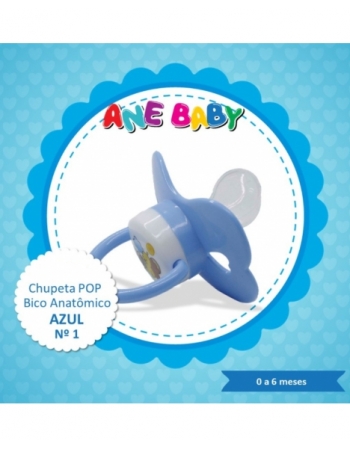 CHUPETA POP AZUL BICO ANATÔMICO ANE BABY NR 1