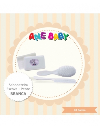 KIT BANHO INFANTIL BRANCO ANE BABY