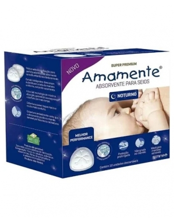 ABSORVENTE AMAMENTE PARA SEIOS NOTURNO - 10 UNIDADES