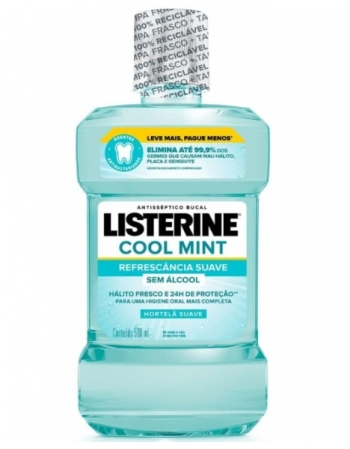 LISTERINE COOL MINT ZERO ANTISSÉPTICO BUCAL 500ML