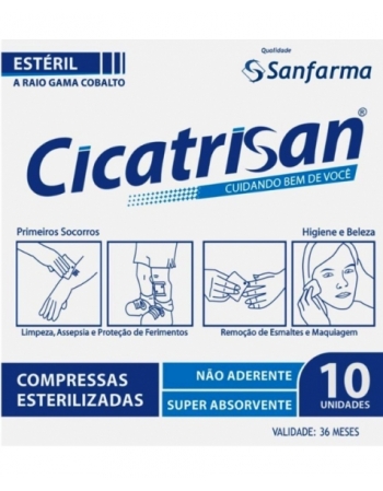 COMPRESSA NÃO ADERENTE ESTÉREO CICATRISAN - 10 UNIDADES