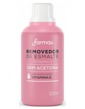 REMOVEDOR ESMALTE SEM ACETONA COM VITAMINA E FARMAX 100 ML