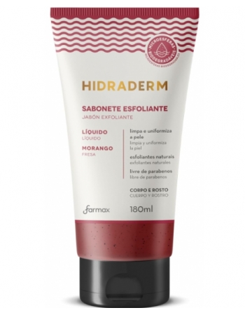 SABONETE LÍQUIDO ESFOLIANTE HIDRADERM MORANGO 180ML