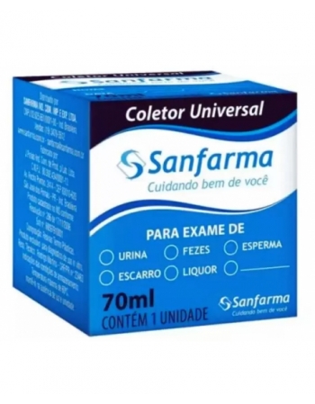 COLETOR UNIVERSAL SANFARMA 70ML COM CAIXA