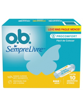 OB ORIGINAL MÉDIO LEVE 10 PAGUE 8 UNIDADES ABSORVENTE ÍNTIMO