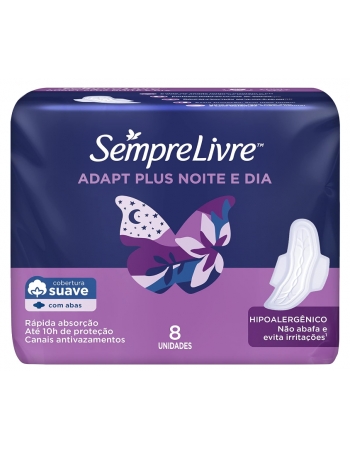 ABSORVENTE SEMPRE LIVRE NOTURNO MAX SUAVE ABAS - 8 UNIDADES