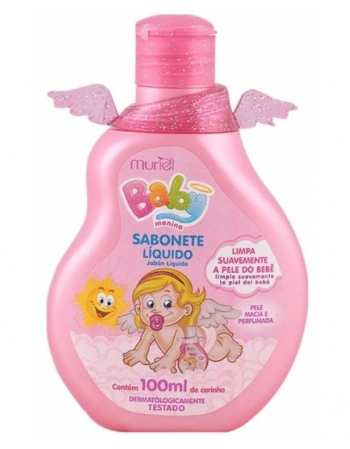 SABONETE LÍQUIDO BABY MURIEL ROSA 100ML