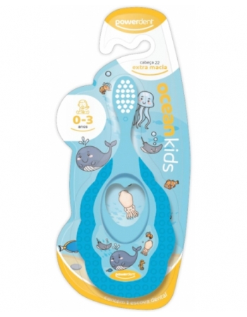 ESCOVA DENTAL INFANTIL MORDEDOR OCEAN KIDS - CORES SORTIDAS