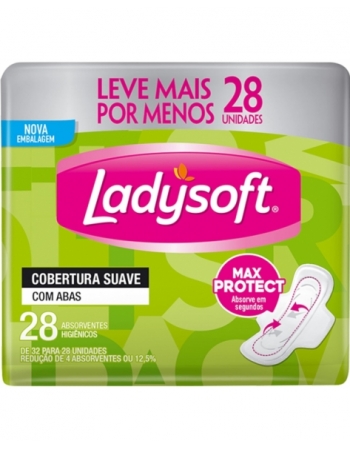 ABSORVENTE LADYSOFT MAX PROTECT COM ABAS - 28 UNIDADES