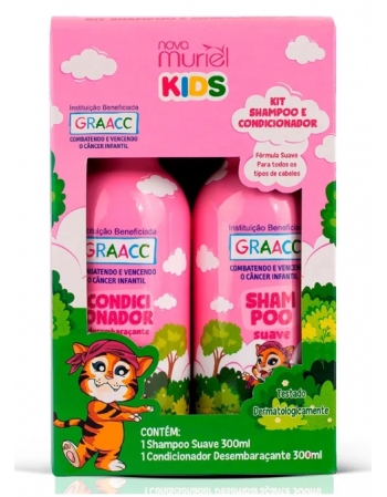 KIT SHAMPOO + CONDICIONADOR KIDS GRAACC MENINA TODOS CABELOS MURIEL 300ML