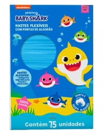 HASTES FLEXÍVEIS BABY SHARK CREMER - BASTONETES - 75 UNIDADES