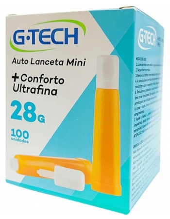 AUTO LANCETA MINI 28G G-TECH - 100 UNIDADES