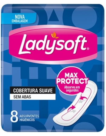 ABSORVENTE LADYSOFT MAX PROTECT SEM ABAS - 8 UNIDADES