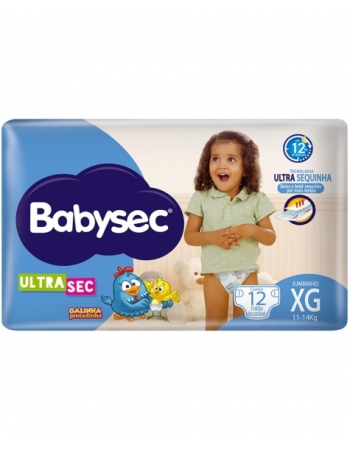 FRALDA BABYSEC ULTRASEC GALINHA PINTADINHA JUMBINHO XG - 12 UNIDADES