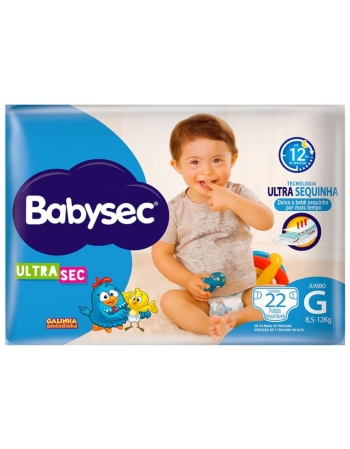 FRALDA BABYSEC ULTRASEC GALINHA PINTADINHA JUMB0 G - 22 UNIDADES