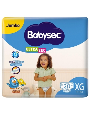 FRALDA BABYSEC ULTRASEC GALINHA PINTADINHA JUMB0 XG - 20 UNIDADES