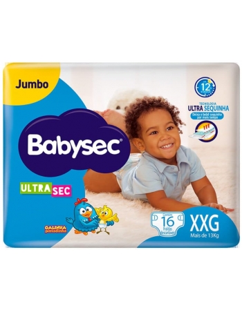 FRALDA BABYSEC ULTRASEC GALINHA PINTADINHA JUMB0 XXG - 16 UNIDADES