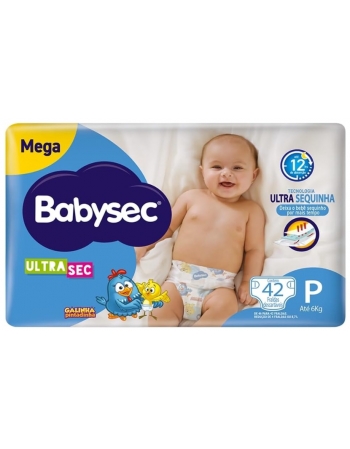 FRALDA BABYSEC ULTRASEC GALINHA PINTADINHA MEGA P - 42 UNIDADES