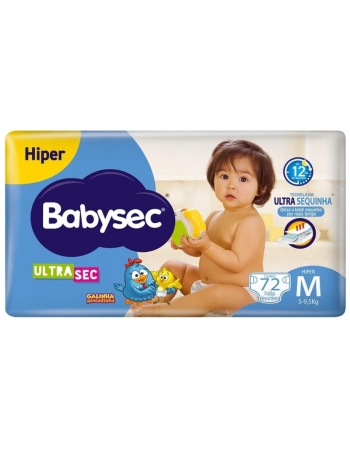 FRALDA BABYSEC ULTRASEC GALINHA PINTADINHA HIPER M - 72 UNIDADES