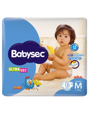 FRALDA BABYSEC ULTRASEC GALINHA PINTADINHA JUMBINHO MÉDIA - 18 UNIDADES